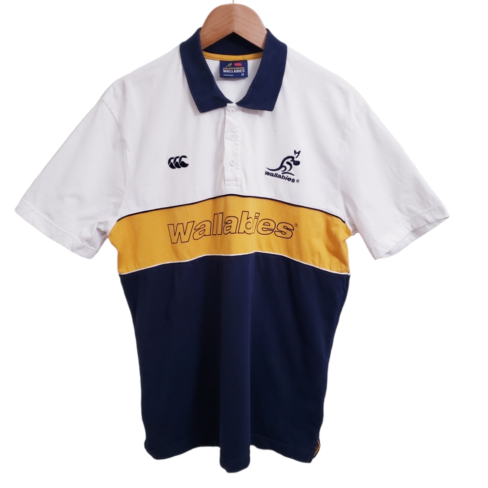 Australian Wallabies Striped Rugby Team Polo Shirt, Size M